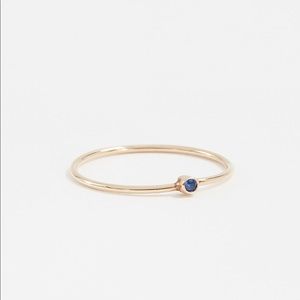Jennifer Meyer 18k gold sapphire stacking ring - size 6